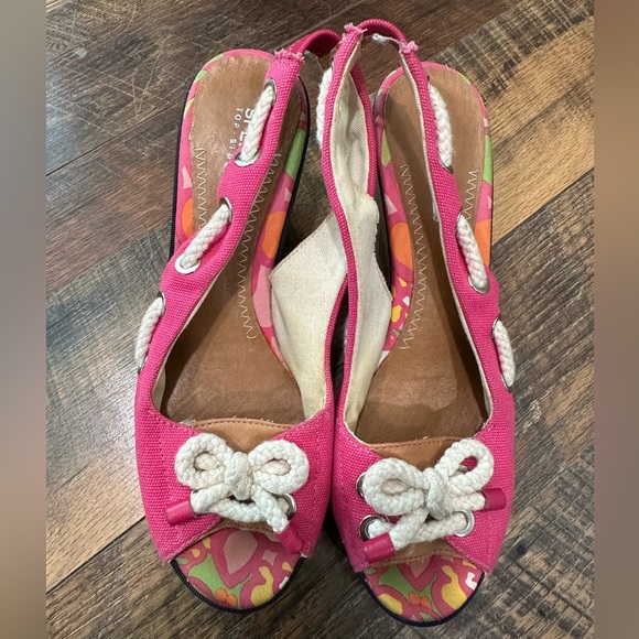 SPERRY Pink with multicolor design Wedges Size 7.5 - Picture 2 of 3